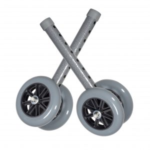 5 Bariatric Walker Wheels with Two Sets of Rear Glides