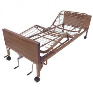 Multi-height adjustable, by operating the hand cranks at the foot of the bed. Foot, head and overall bed height can be adjusted. Hand crank handles fold down to be concealed to prevent injury. Side clips under angle iron store shaft when bed is unassembled. Easy to set up. Bed ships in two cartons. Head and foot adjustment allow for an anatomically correct sleep surface. Channel frame construction provides superior strength and reduced weight. Reinforced frame resists twisting and bending. Zinc coated spring deck. Heavy duty, bed ends are attractive in any décor and easy to maintain. Head and foot ends are interchangeable with Invacare® and Sunrise®. CSA approved. Manufactured in ISO9001 facility. Warranty: (Original purchaser) Lifetime on welds, 5 years on frame, 1 year on all other parts and components. Weight Capacity: 450 lbs.