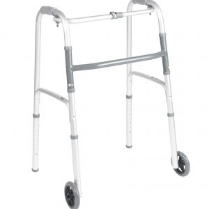 Deluxe Folding Walker, One Button with 5 Wheels