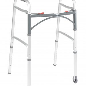 Deluxe Folding Walker, Two Button with 3 Wheels