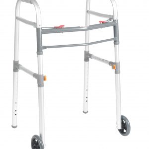 Universal  Folding Walker, Two Button with 5 Wheels