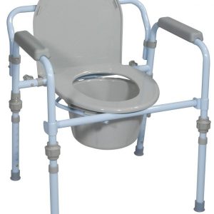 Folding Bedside Commode with Bucket and Splash Guard