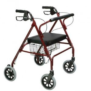 Go-Lite Bariatric Steel Rollator, Padded Seat, 8″ Casters with Loop Locks