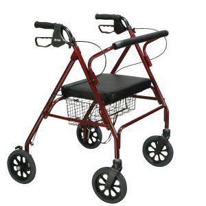 Heavy Duty Bariatric Rollator Walker with Large Padded Seat