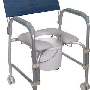 Lightweight Portable Shower Chair Commode with Casters