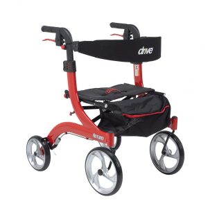 Nitro Aluminum Rollator, Hemi Height, 10″ Casters