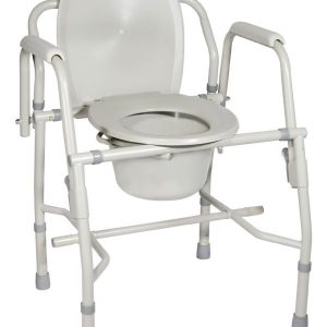 Steel Drop Arm Bedside Commode with Padded Arms